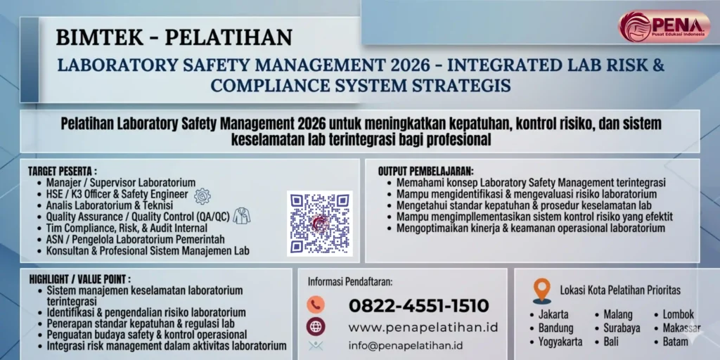Pelatihan Laboratory Safety Management 2026 – Integrated Lab Risk & Compliance System Strategis