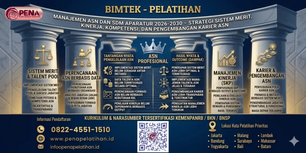 Bimtek Manajemen ASN dan SDM Aparatur 2026-2030 – Strategi Sistem Merit, Kinerja, Kompetensi, dan Pengembangan Karier ASN