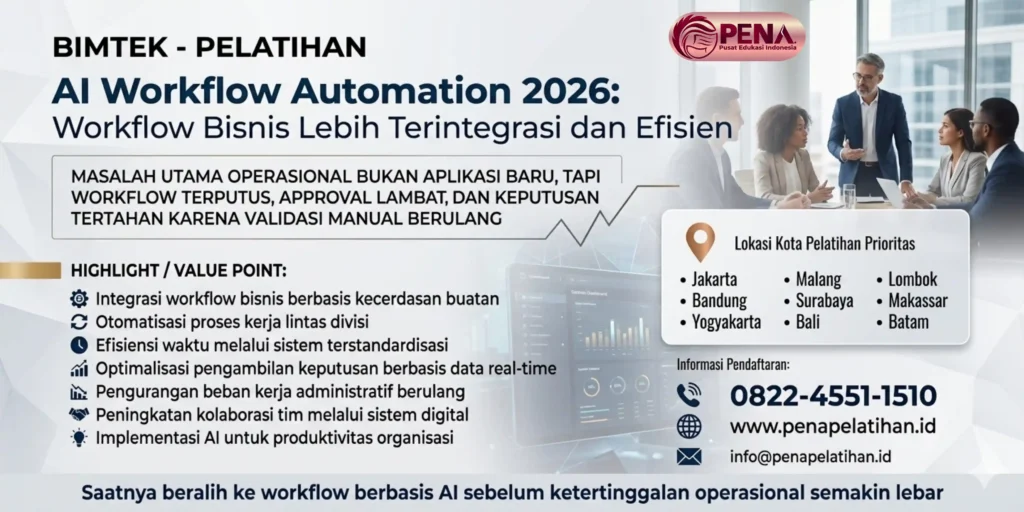 Pelatihan AI Workflow Automation 2026: Workflow Bisnis Lebih Terintegrasi dan Efisien