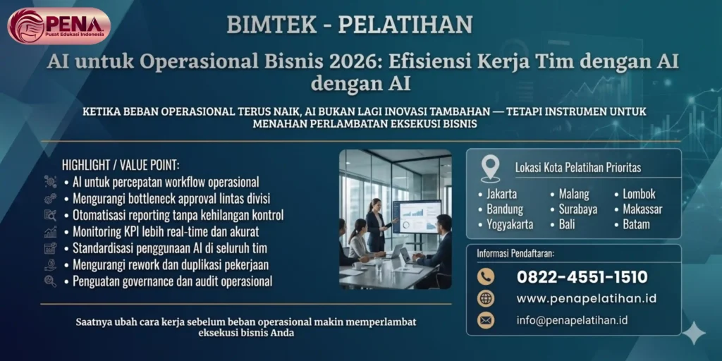 Pelatihan AI untuk Operasional Bisnis 2026: Efisiensi Kerja Tim dengan AI