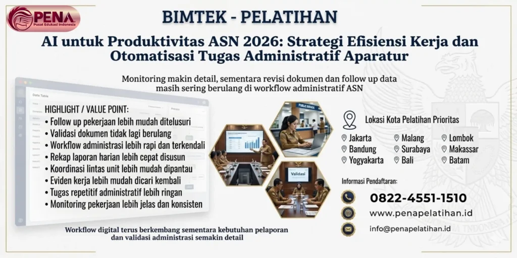 Bimtek AI untuk Produktivitas ASN 2026: Strategi Efisiensi Kerja dan Otomatisasi Tugas Administratif Aparatur