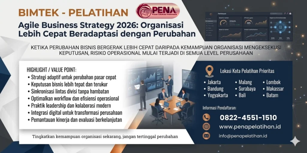 Pelatihan Agile Business Strategy 2026: Organisasi Lebih Cepat Beradaptasi dengan Perubahan