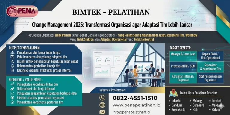 Pelatihan Change Management 2026: Transformasi Organisasi agar Adaptasi Tim Lebih Lancar
