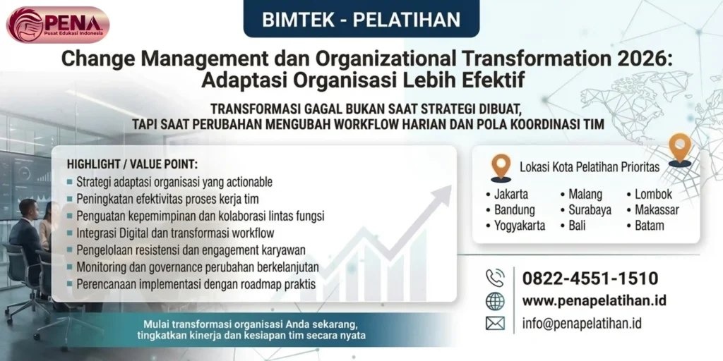 Pelatihan Change Management dan Organizational Transformation 2026: Adaptasi Organisasi Lebih Efektif