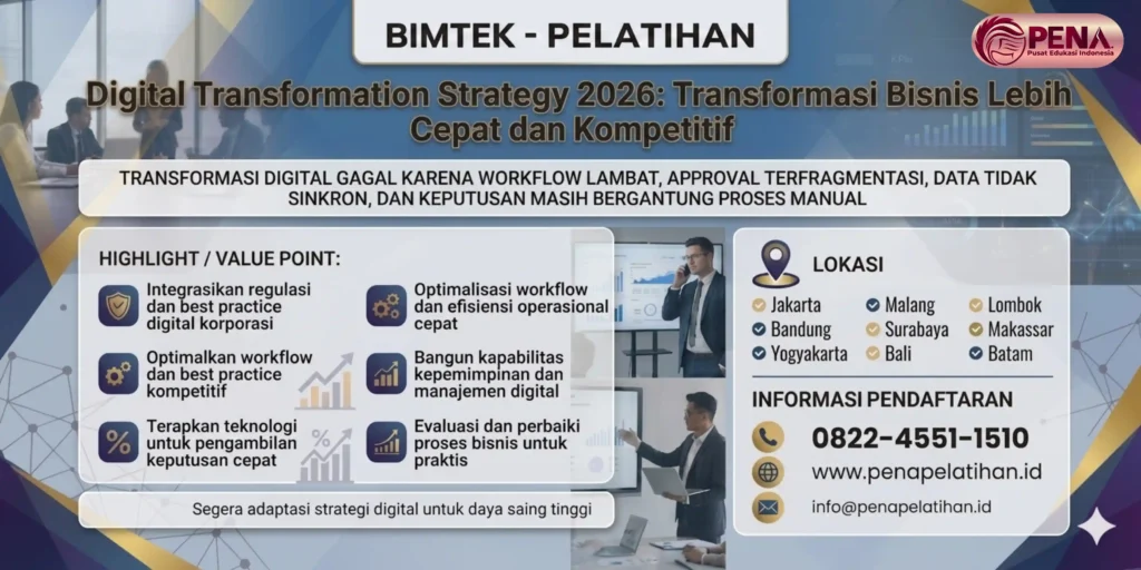 Pelatihan Digital Transformation Strategy 2026: Transformasi Bisnis Lebih Cepat dan Kompetitif