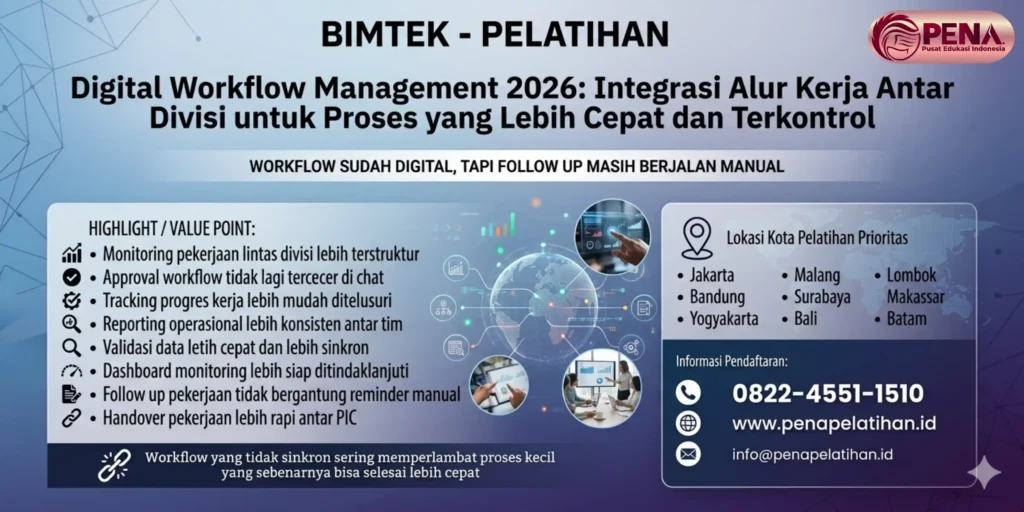 Pelatihan Digital Workflow Management 2026: Integrasi Alur Kerja Antar Divisi untuk Proses yang Lebih Cepat dan Terkontrol