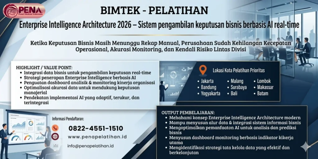 Pelatihan Enterprise Intelligence Architecture 2026 – Sistem pengambilan keputusan bisnis berbasis AI real-time
