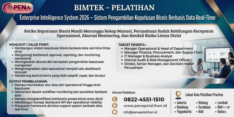 Pelatihan Enterprise Intelligence System 2026 – Sistem Pengambilan Keputusan Bisnis Berbasis Data Real-Time