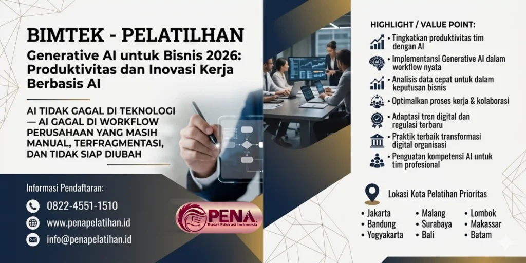 Pelatihan Generative AI untuk Bisnis 2026: Produktivitas dan Inovasi Kerja Berbasis AI