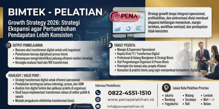 Pelatihan Growth Strategy 2026: Strategi Ekspansi agar Pertumbuhan Pendapatan Lebih Konsisten