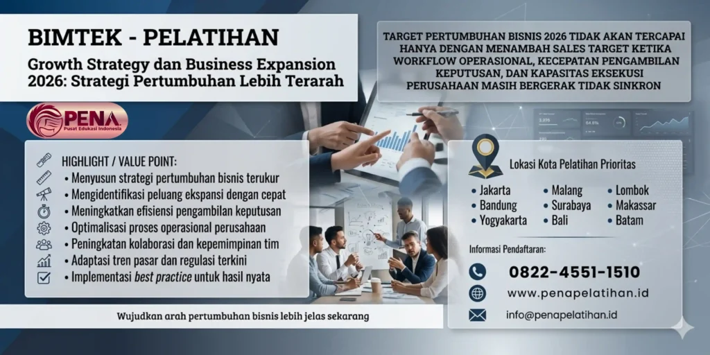 Pelatihan Growth Strategy dan Business Expansion 2026: Strategi Pertumbuhan Bisnis Lebih Terarah