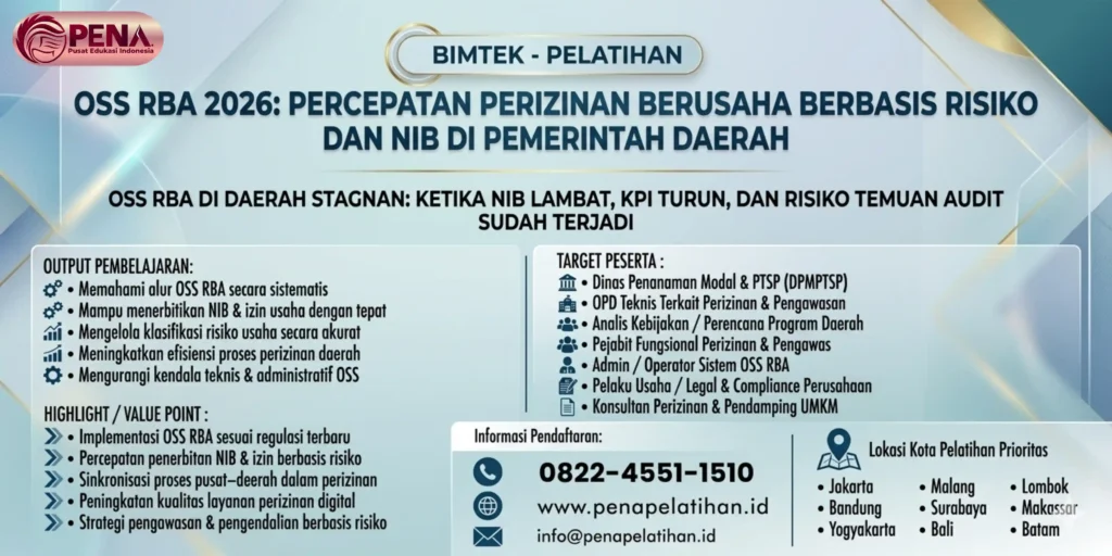 Bimtek OSS RBA 2026: Percepatan Perizinan Berusaha Berbasis Risiko dan NIB di Pemerintah Daerah