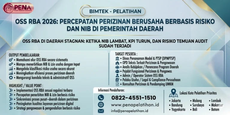 Bimtek OSS RBA 2026: Percepatan Perizinan Berusaha Berbasis Risiko dan NIB di Pemerintah Daerah