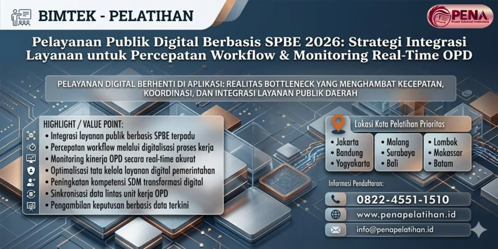 Bimtek Pelayanan Publik Digital Berbasis SPBE 2026: Strategi Integrasi Layanan untuk Percepatan Workflow & Monitoring Real-Time OPD