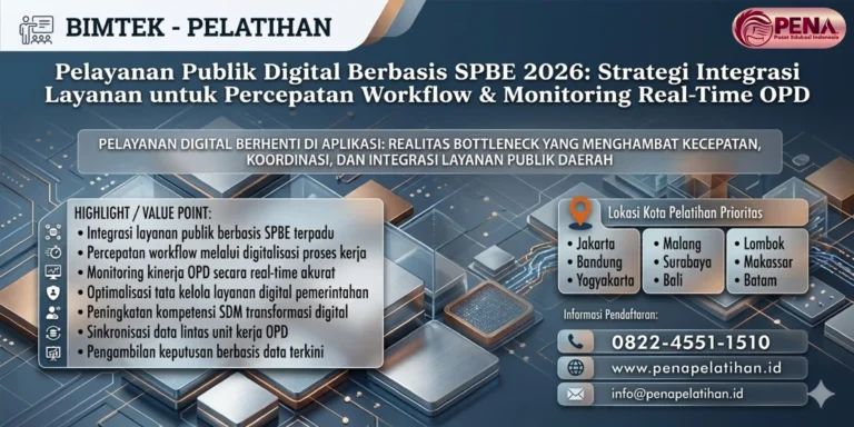 Bimtek Pelayanan Publik Digital Berbasis SPBE 2026: Strategi Integrasi Layanan untuk Percepatan Workflow & Monitoring Real-Time OPD