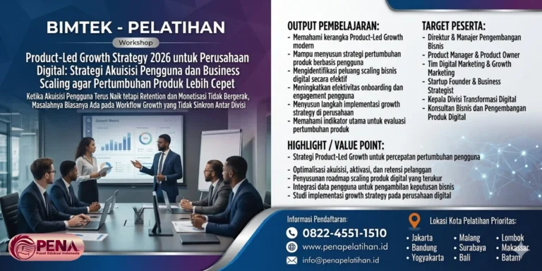 Pelatihan Product-Led Growth Strategy 2026 untuk Perusahaan Digital: Strategi Akuisisi Pengguna dan Business Scaling agar Pertumbuhan Produk Lebih Cepat