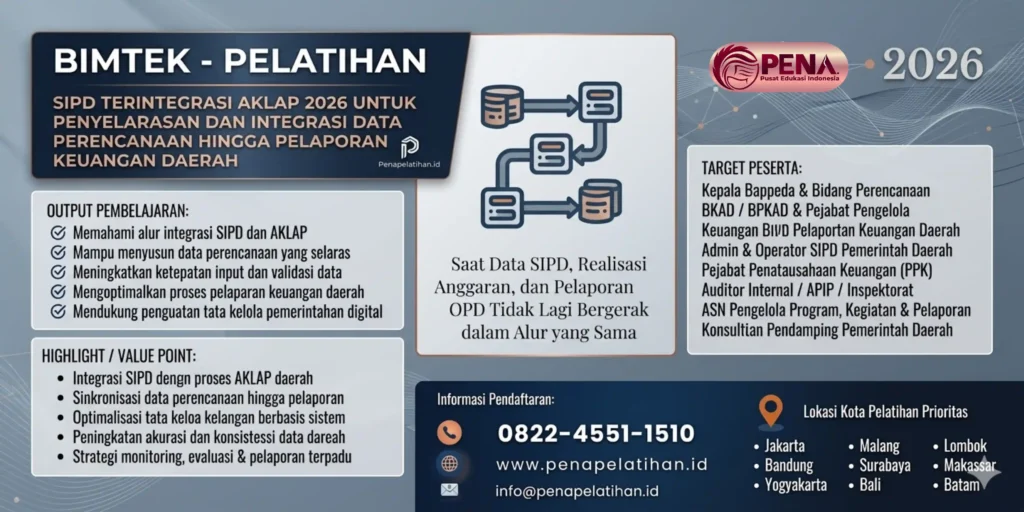 Bimtek SIPD Terintegrasi AKLAP 2026 untuk Penyelarasan dan Integrasi Data Perencanaan hingga Pelaporan Keuangan Daerah