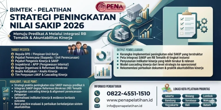 Bimtek Strategi Peningkatan Nilai SAKIP 2026 menuju Predikat A melalui Integrasi Reformasi Birokrasi (RB) Tematik dan Penguatan Akuntabilitas Kinerja Instansi