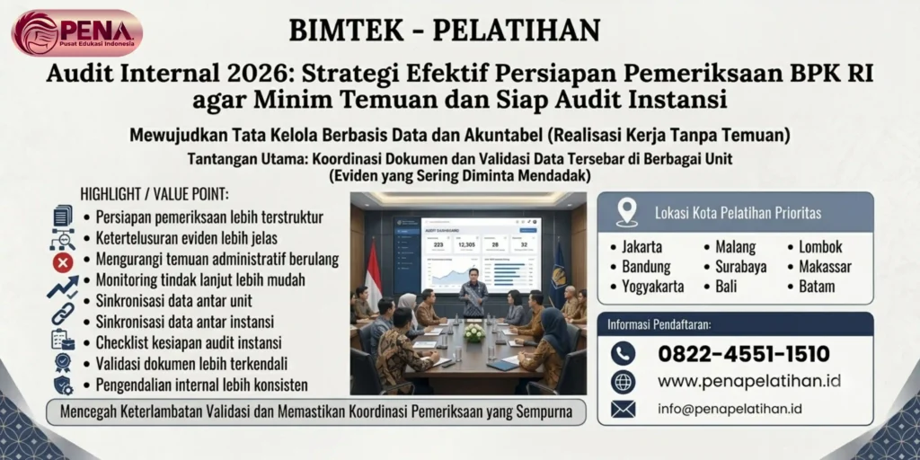 Bimtek Audit Internal 2026: Strategi Efektif Persiapan Pemeriksaan BPK RI agar Minim Temuan dan Siap Audit Instansi