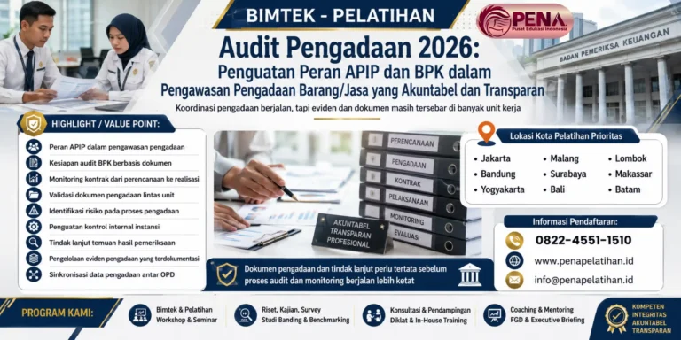 Bimtek Audit Pengadaan 2026: Penguatan Peran APIP dan BPK dalam Pengawasan Pengadaan Barang/Jasa yang Akuntabel dan Transparan