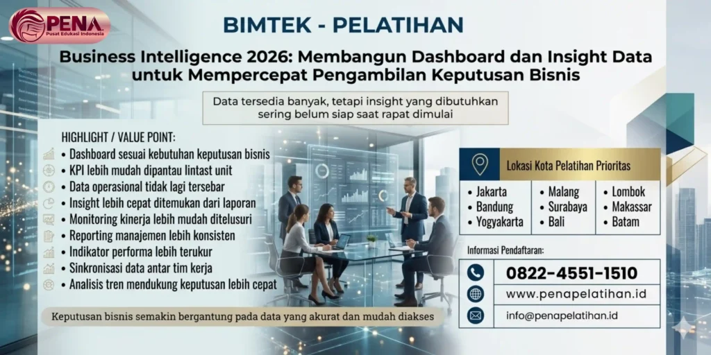 Pelatihan Business Intelligence 2026: Membangun Dashboard dan Insight Data untuk Mempercepat Pengambilan Keputusan Bisnis