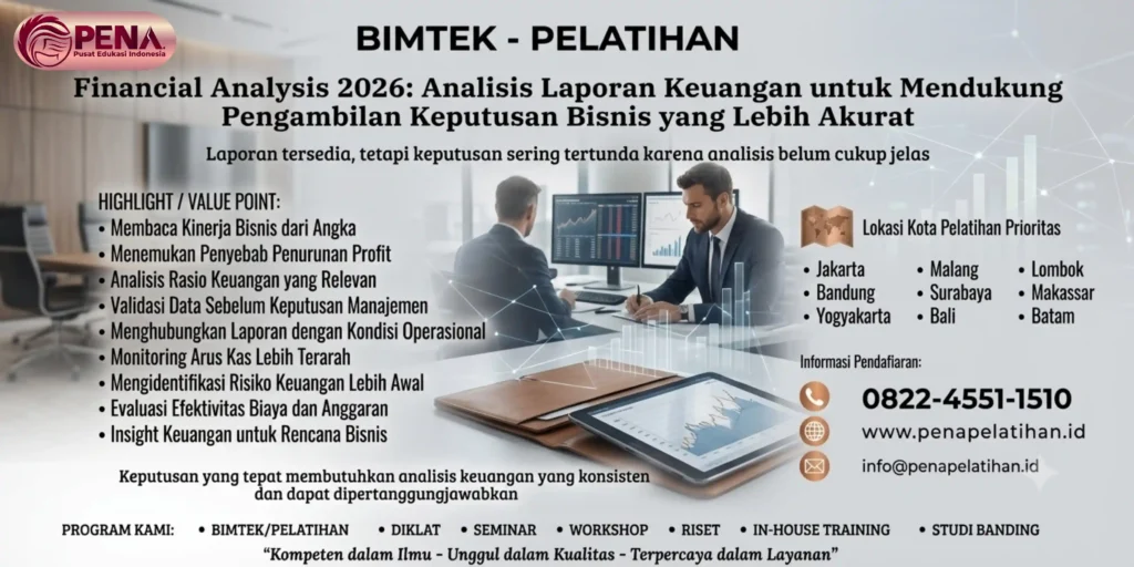 Pelatihan Financial Analysis 2026: Analisis Laporan Keuangan untuk Mendukung Pengambilan Keputusan Bisnis yang Lebih Akurat