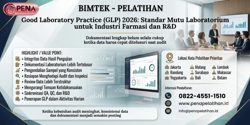 Pelatihan Good Laboratory Practice (GLP) 2026: Standar Mutu Laboratorium untuk Industri Farmasi dan R&D