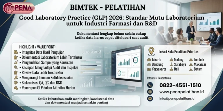 Pelatihan Good Laboratory Practice (GLP) 2026: Standar Mutu Laboratorium untuk Industri Farmasi dan R&D
