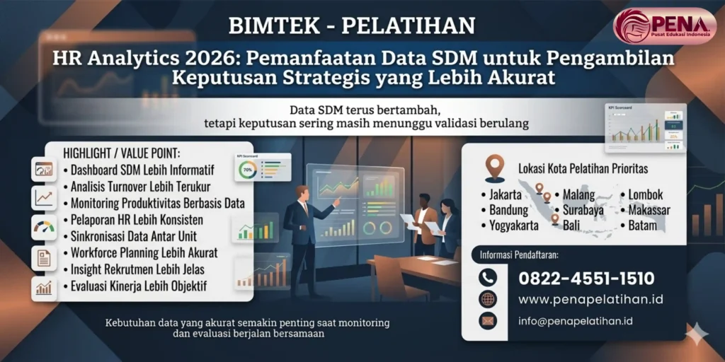 Pelatihan HR Analytics 2026: Pemanfaatan Data SDM untuk Pengambilan Keputusan Strategis yang Lebih Akurat