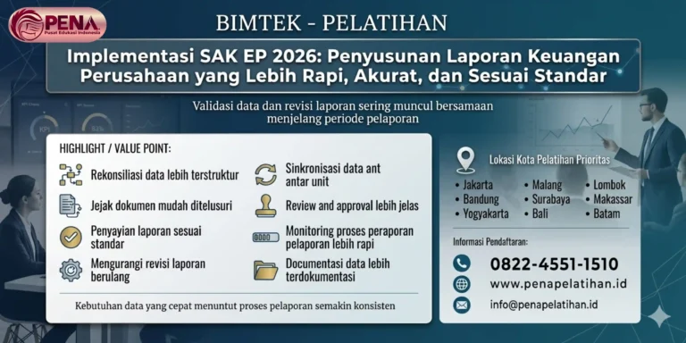 Pelatihan Implementasi SAK EP 2026: Penyusunan Laporan Keuangan Perusahaan yang Lebih Rapi, Akurat, dan Sesuai Standar