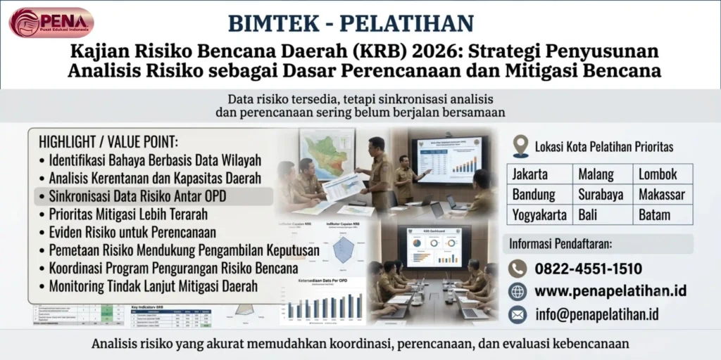 Bimtek Kajian Risiko Bencana Daerah (KRB) 2026: Strategi Penyusunan Analisis Risiko sebagai Dasar Perencanaan dan Mitigasi Bencana