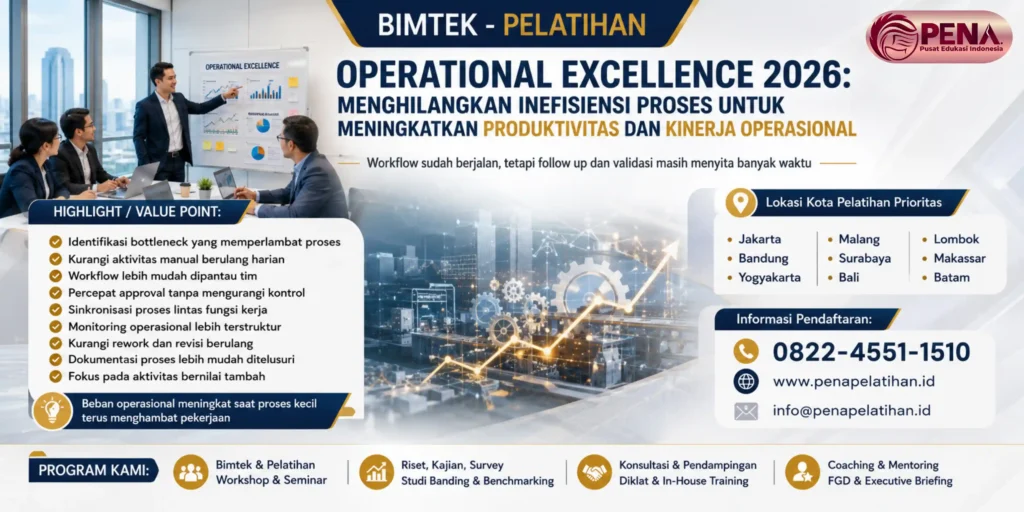 Pelatihan Operational Excellence 2026: Menghilangkan Inefisiensi Proses untuk Meningkatkan Produktivitas dan Kinerja Operasional