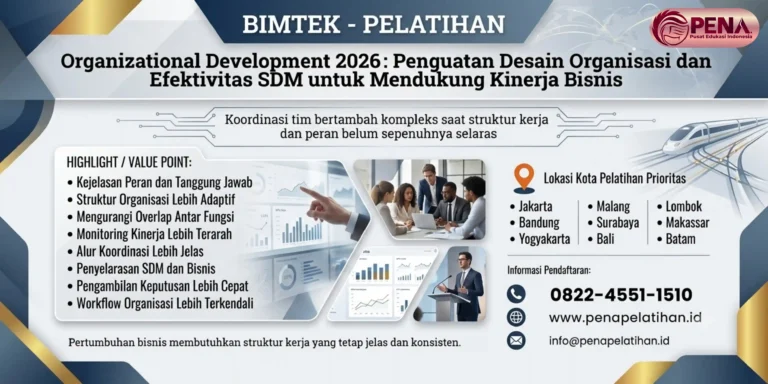 Pelatihan Organizational Development 2026: Penguatan Desain Organisasi dan Efektivitas SDM untuk Mendukung Kinerja Bisnis