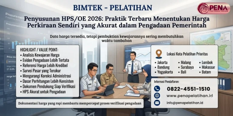 Bimtek Penyusunan HPS/OE 2026: Praktik Terbaru Menentukan Harga Perkiraan Sendiri yang Akurat dalam Pengadaan Pemerintah