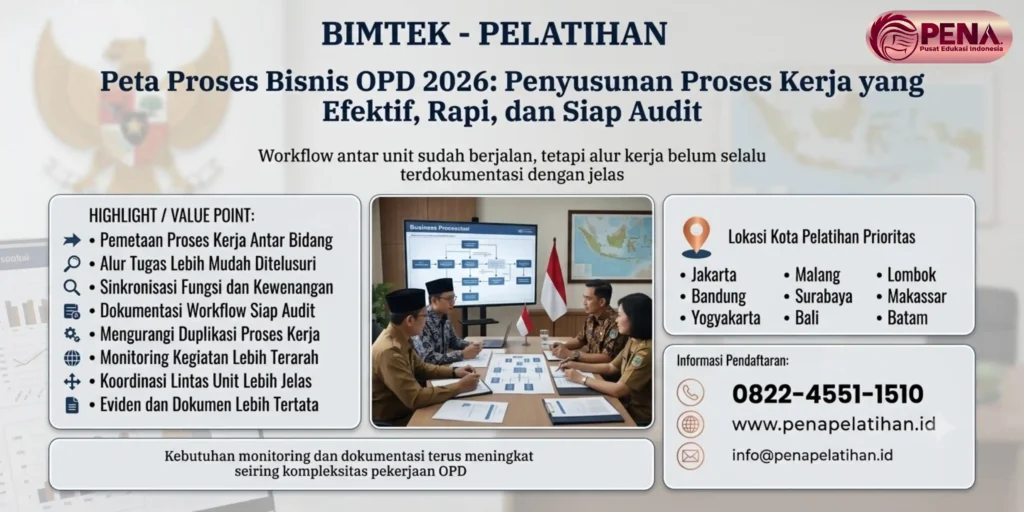 Bimtek Peta Proses Bisnis OPD 2026: Penyusunan Proses Kerja yang Efektif, Rapi, dan Siap Audit