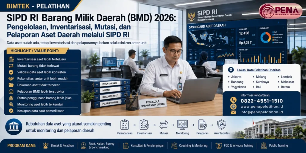 Bimtek SIPD RI Barang Milik Daerah (BMD) 2026: Pengelolaan, Inventarisasi, Mutasi, dan Pelaporan Aset Daerah melalui SIPD RI