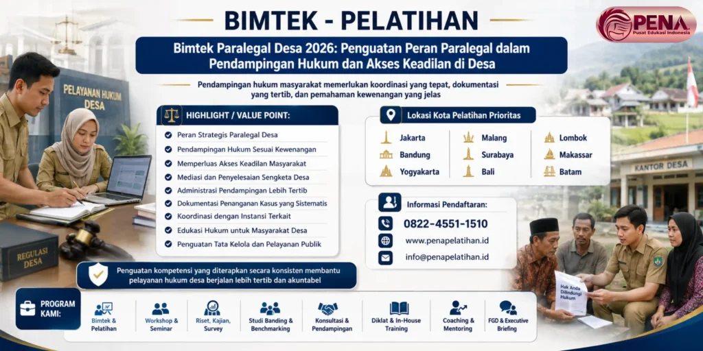 Bimtek Paralegal Desa 2026: Penguatan Peran Paralegal dalam Pendampingan Hukum dan Akses Keadilan di Desa