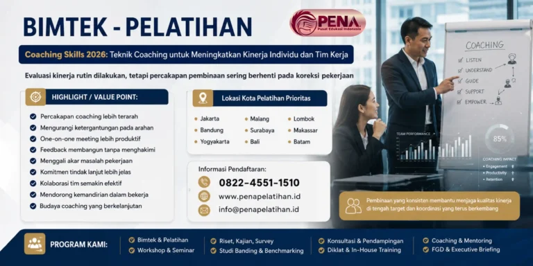 Pelatihan Coaching Skills 2026: Teknik Coaching untuk Meningkatkan Kinerja Individu dan Tim Kerja