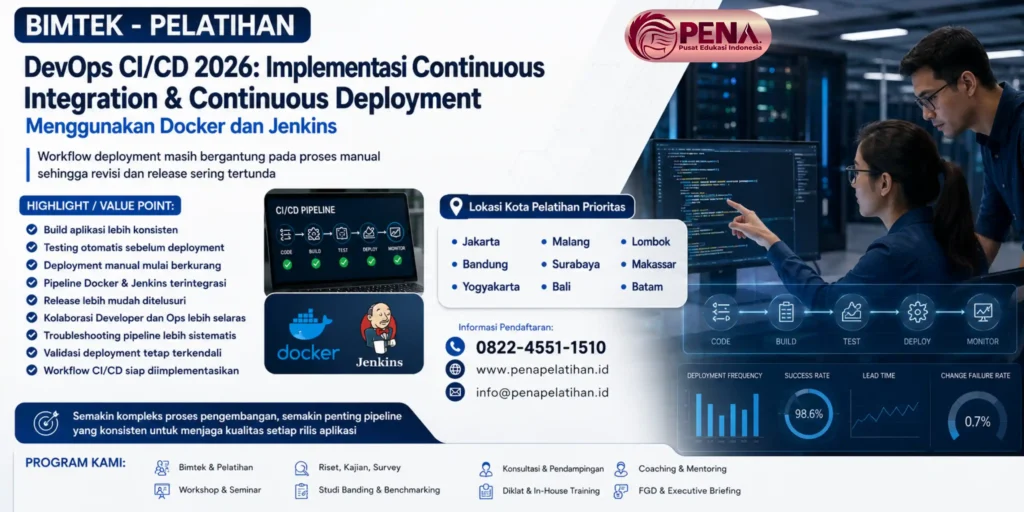 Pelatihan DevOps CI/CD 2026: Implementasi Continuous Integration & Continuous Deployment Menggunakan Docker dan Jenkins