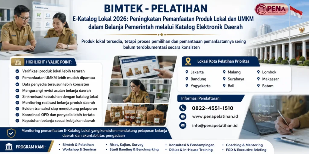 Bimtek E-Katalog Lokal 2026: Peningkatan Pemanfaatan Produk Lokal dan UMKM dalam Belanja Pemerintah melalui Katalog Elektronik Daerah