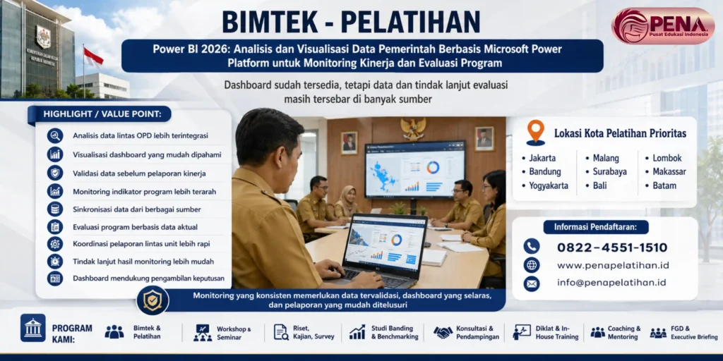 Bimtek Power BI 2026: Analisis dan Visualisasi Data Pemerintah Berbasis Microsoft Power Platform untuk Monitoring Kinerja dan Evaluasi Program