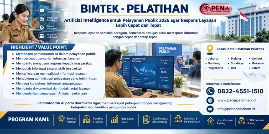 Bimtek Artificial Intelligence untuk Pelayanan Publik 2026 agar Respons Layanan Lebih Cepat dan Tepat