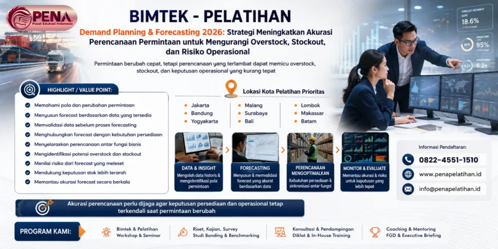 Pelatihan Demand Planning & Forecasting 2026: Strategi Meningkatkan Akurasi Perencanaan Permintaan untuk Mengurangi Overstock, Stockout, dan Risiko Operasional