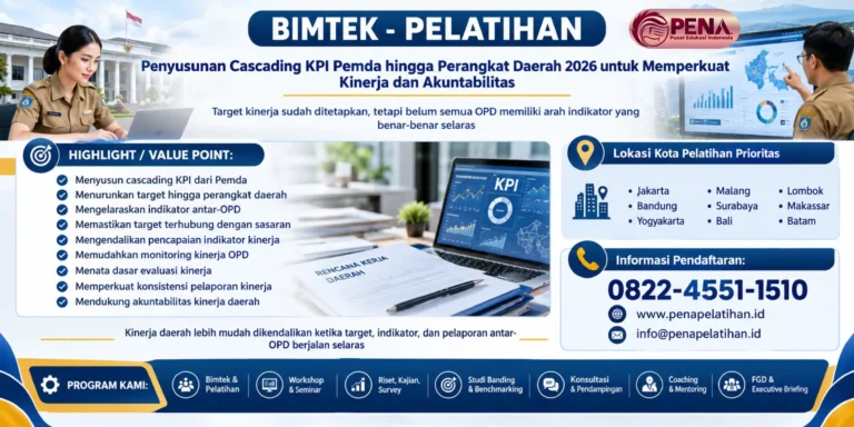 Bimtek Penyusunan Cascading KPI Pemda hingga Perangkat Daerah 2026 untuk Memperkuat Kinerja dan Akuntabilitas