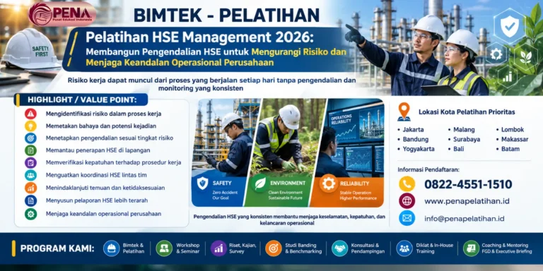 Pelatihan HSE Management 2026: Membangun Pengendalian HSE untuk Mengurangi Risiko dan Menjaga Keandalan Operasional Perusahaan