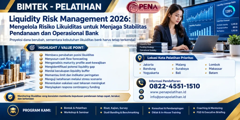 Pelatihan Liquidity Risk Management 2026: Mengelola Risiko Likuiditas untuk Menjaga Stabilitas Pendanaan dan Operasional Bank