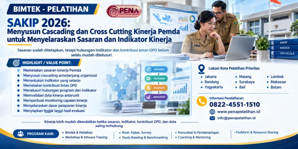 Bimtek SAKIP 2026: Menyusun Cascading dan Cross Cutting Kinerja Pemda untuk Menyelaraskan Sasaran dan Indikator Kinerja