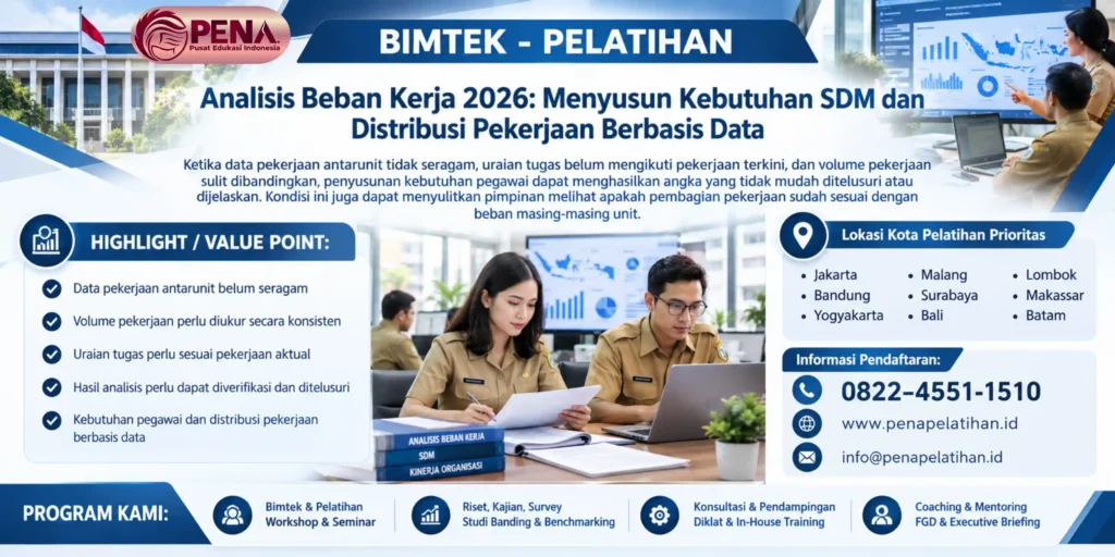 Bimtek Analisis Beban Kerja 2026: Menyusun Kebutuhan SDM dan Distribusi Pekerjaan Berbasis Data