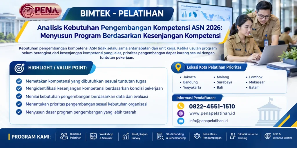 Bimtek Analisis Kebutuhan Pengembangan Kompetensi ASN 2026: Menyusun Program Berdasarkan Kesenjangan Kompetensi