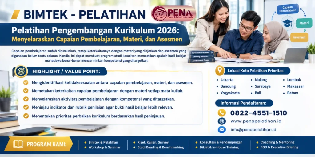 Pelatihan Pengembangan Kurikulum 2026: Menyelaraskan Capaian Pembelajaran, Materi, dan Asesmen